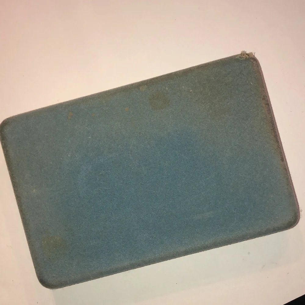 Vintage Blue Velvet Jewelry Case with Earring Bar